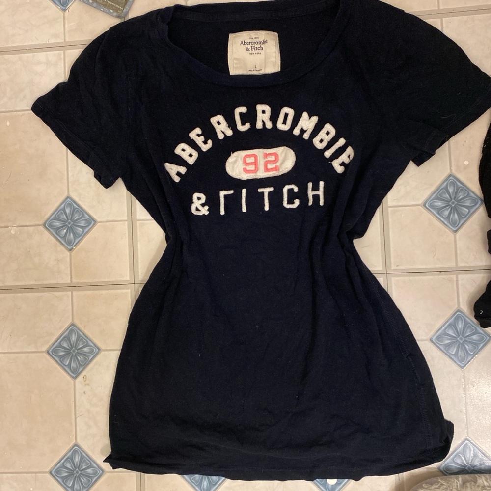 Abercrombie & Fitch Navy Logo Tee